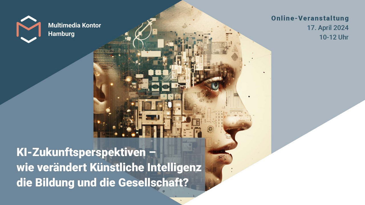 KI Zukunftsperspektiven Ein KI generiertes Bild. Zu sehen ist ein weiblicher Kopf mit Schaltkreisen