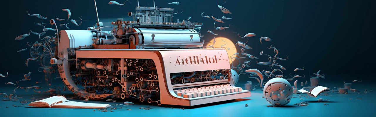 KI Schreibmaschine Eine surrealistische Schreibmaschine mit KI erstellt